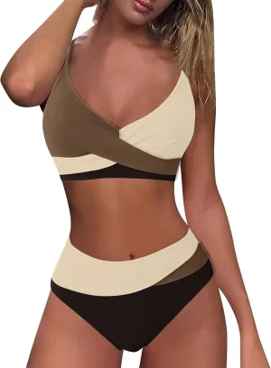 Push Up Bikini Select 3 Piece Bikini Sets for Women Neon Swimsuit Cross Bathing Suit Two Pieces Bandeau Bikinis