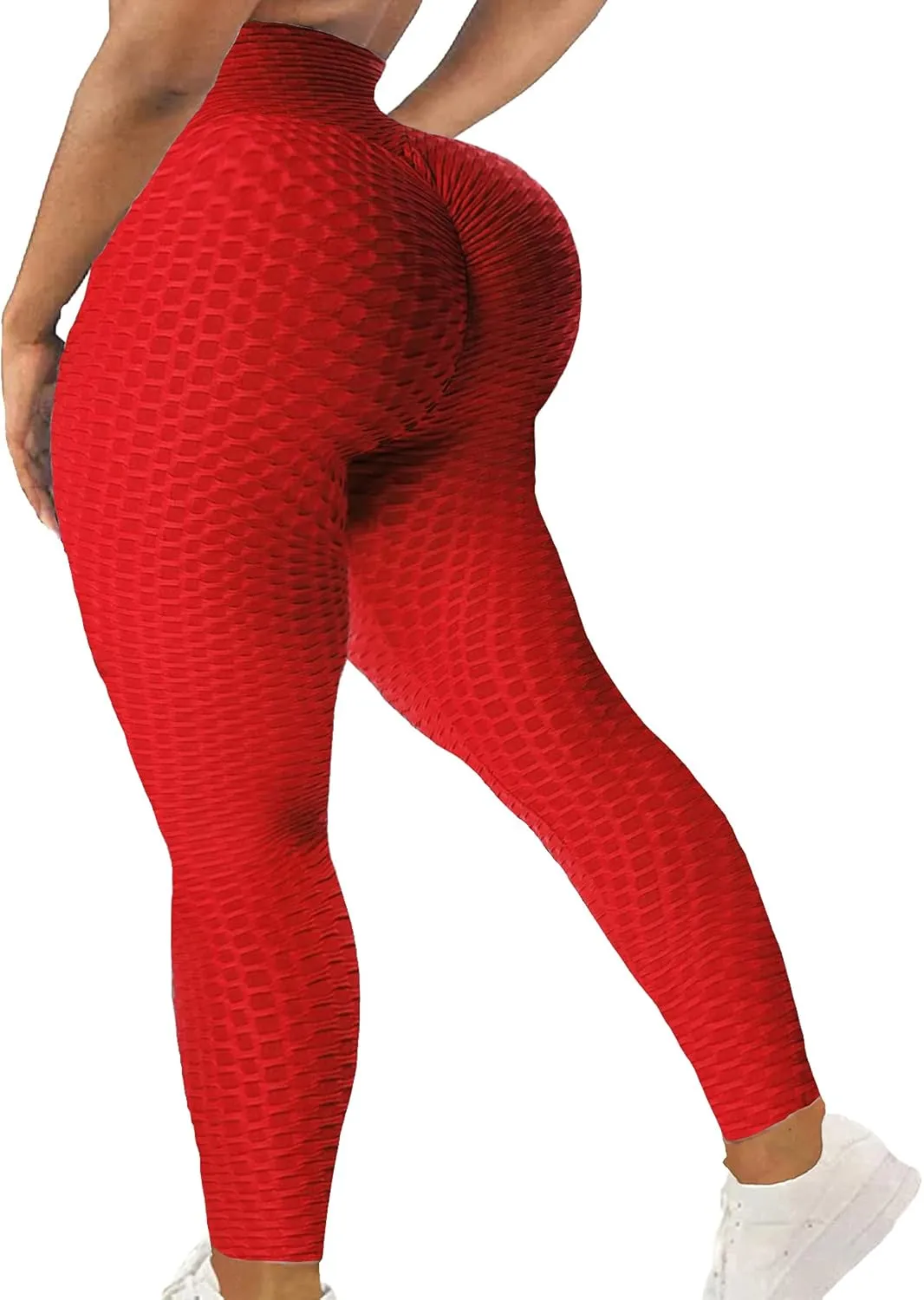 SEASUM Women High Waisted Workout Yoga Pants Butt Lifting Scrunch Booty Leggings Tummy Control Anti Cellulite Textured Tights