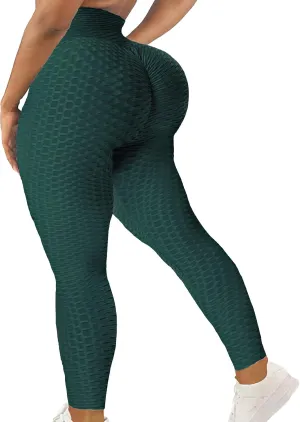 SEASUM Women High Waisted Workout Yoga Pants Butt Lifting Scrunch Booty Leggings Tummy Control Anti Cellulite Textured Tights