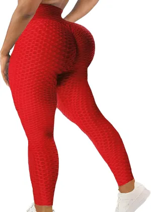 SEASUM Women High Waisted Workout Yoga Pants Butt Lifting Scrunch Booty Leggings Tummy Control Anti Cellulite Textured Tights