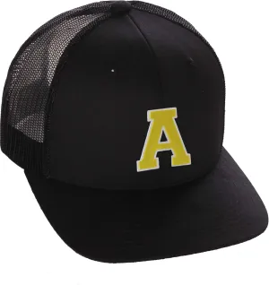 Structured Trucker Mesh Hat Custom Colors Letter A Initial Baseball Mid Profile