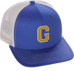 Structured Trucker Mesh Hat Custom Colors Letter G Initial Baseball Mid Profile