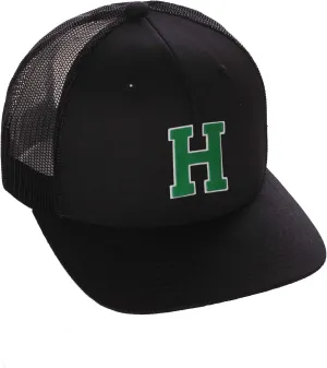 Structured Trucker Mesh Hat Custom Colors Letter H Initial Baseball Mid Profile