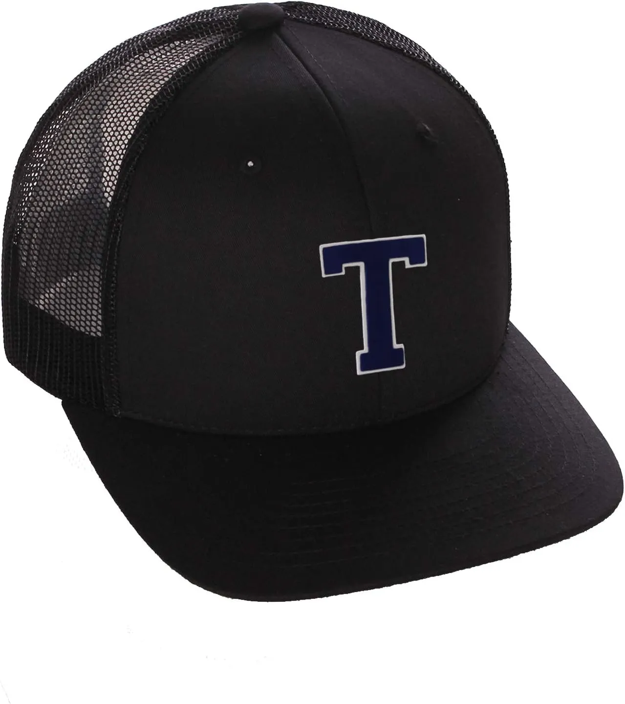 Structured Trucker Mesh Hat Custom Colors Letter K Initial Baseball Mid Profile