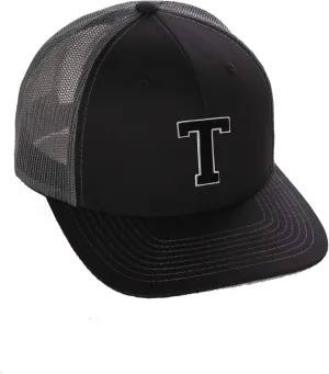 Structured Trucker Mesh Hat Custom Colors Letter K Initial Baseball Mid Profile