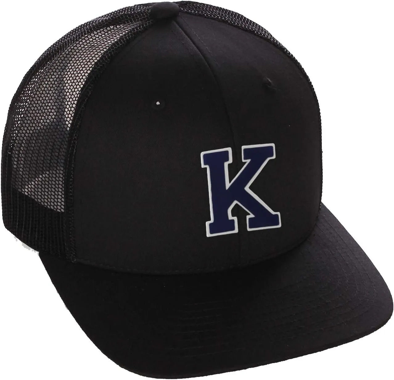 Structured Trucker Mesh Hat Custom Colors Letter T Initial Baseball Mid Profile