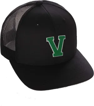 Structured Trucker Mesh Hat Custom Colors Letter V Initial Baseball Mid Profile