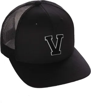 Structured Trucker Mesh Hat Custom Colors Letter V Initial Baseball Mid Profile