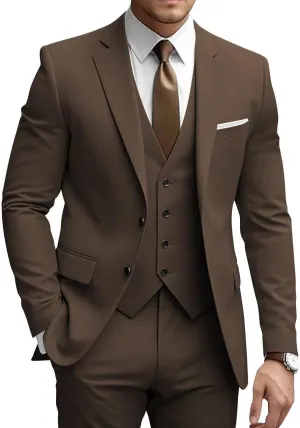 SUZHIMO Men's Suits 3 Piece Slim Fit Suits for Men Wedding Prom Blazer Vest Pants Set