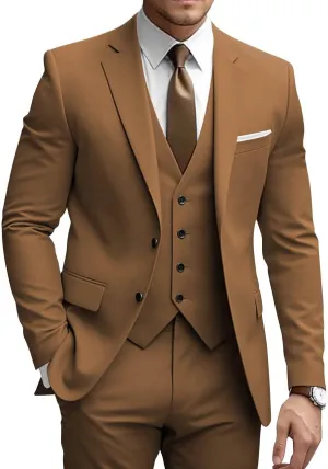 SUZHIMO Men's Suits 3 Piece Slim Fit Suits for Men Wedding Prom Blazer Vest Pants Set