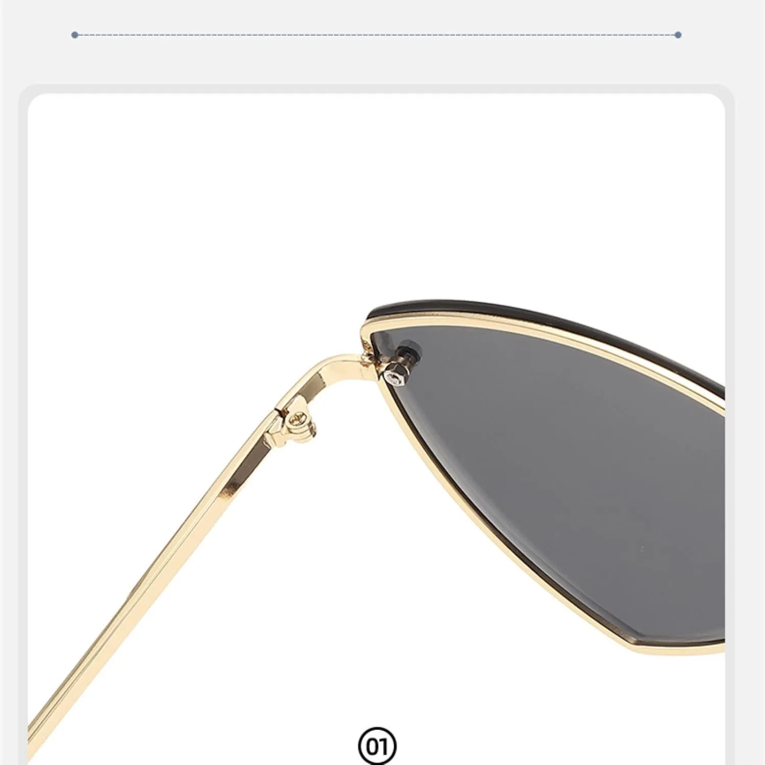 Triangular Frameless Metal Sunglasses Street Concave Sunglasses Uv-proof Fashionable Men and Women.