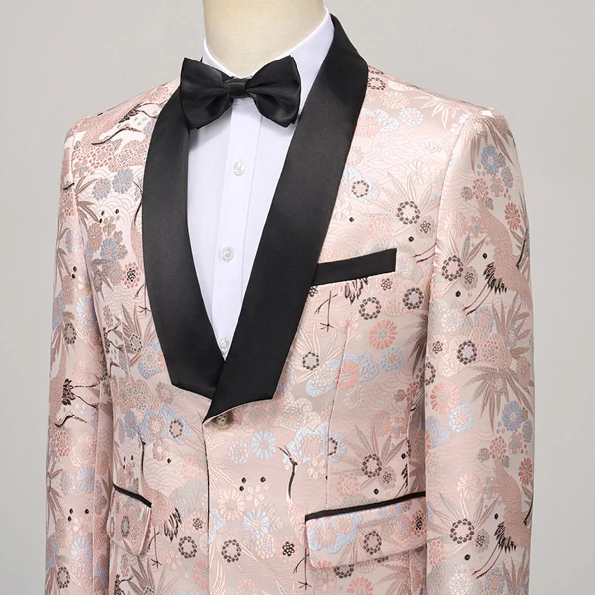 UNINUKOO Blazer for Men Paisley Dress Suit Jacket Funky Casual Floral Blazer Jacket Dinner Sport Coat