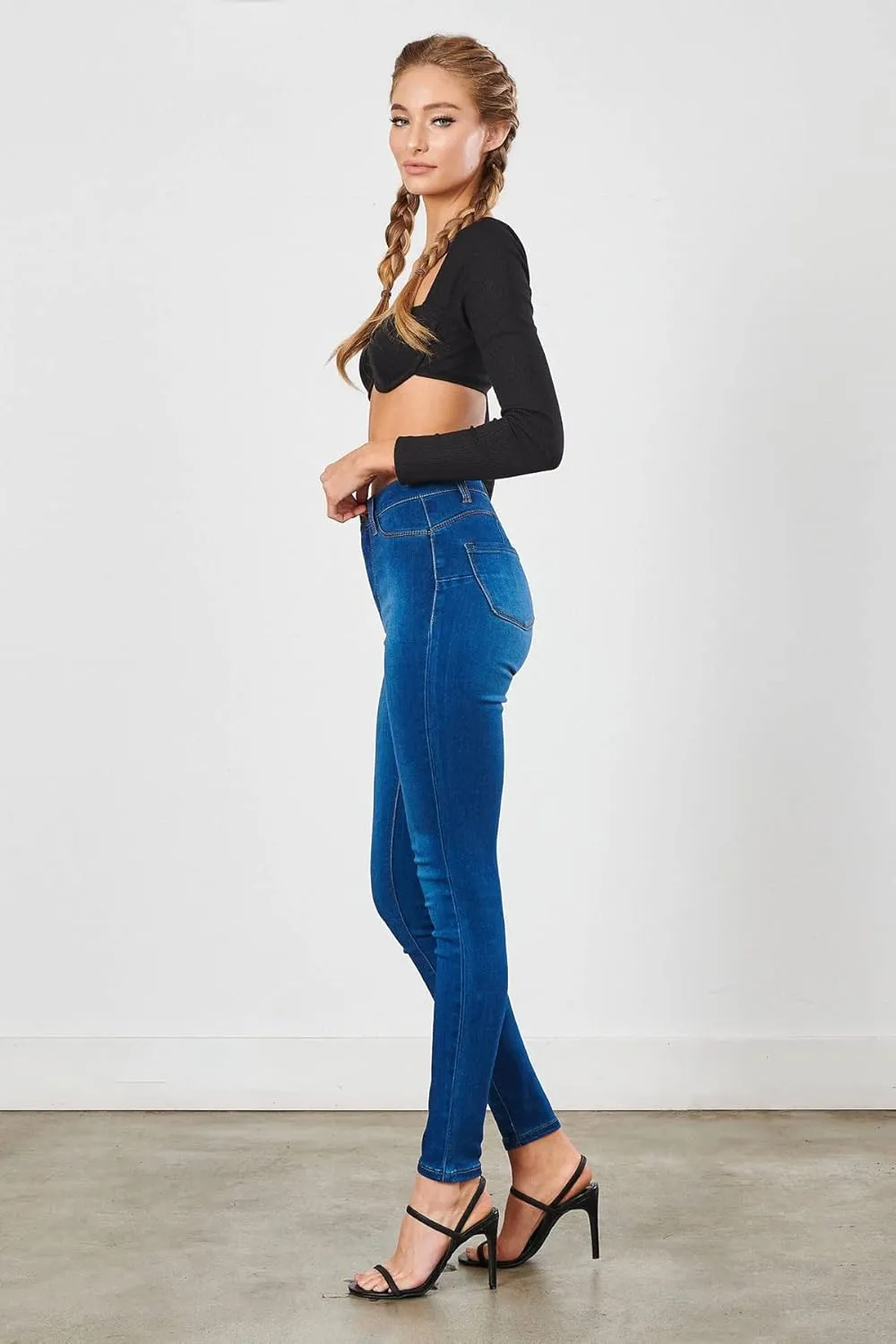 Vibrant Women’s Denim Skinny Jeans – High Waisted Soft Cozy Stretchy Casual Comfy Slim Fit Pants
