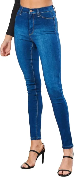 Vibrant Women’s Denim Skinny Jeans – High Waisted Soft Cozy Stretchy Casual Comfy Slim Fit Pants