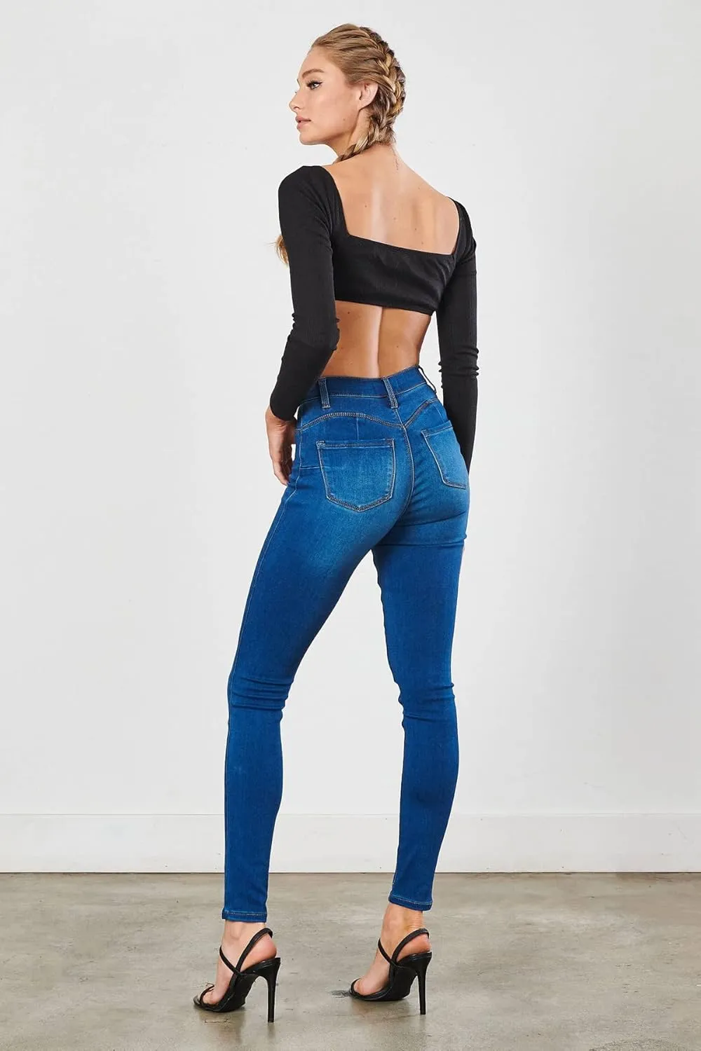 Vibrant Women’s Denim Skinny Jeans – High Waisted Soft Cozy Stretchy Casual Comfy Slim Fit Pants