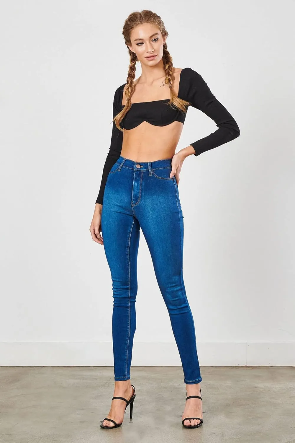 Vibrant Women’s Denim Skinny Jeans – High Waisted Soft Cozy Stretchy Casual Comfy Slim Fit Pants