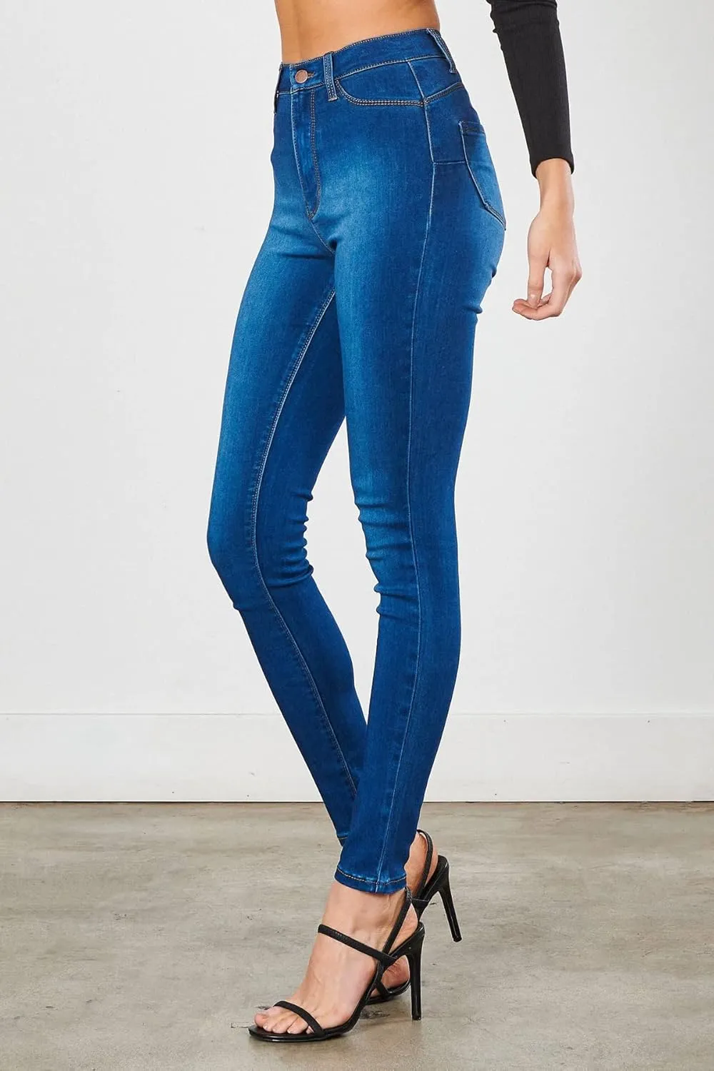 Vibrant Women’s Denim Skinny Jeans – High Waisted Soft Cozy Stretchy Casual Comfy Slim Fit Pants