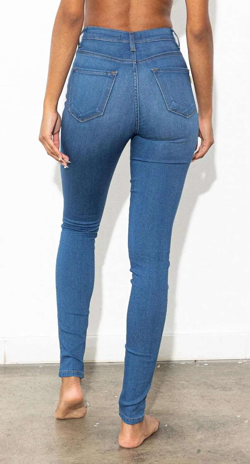 Vibrant Women’s Denim Skinny Jeans – Super Stretch High Waisted Rise Classic Casual Slim Fit Pants