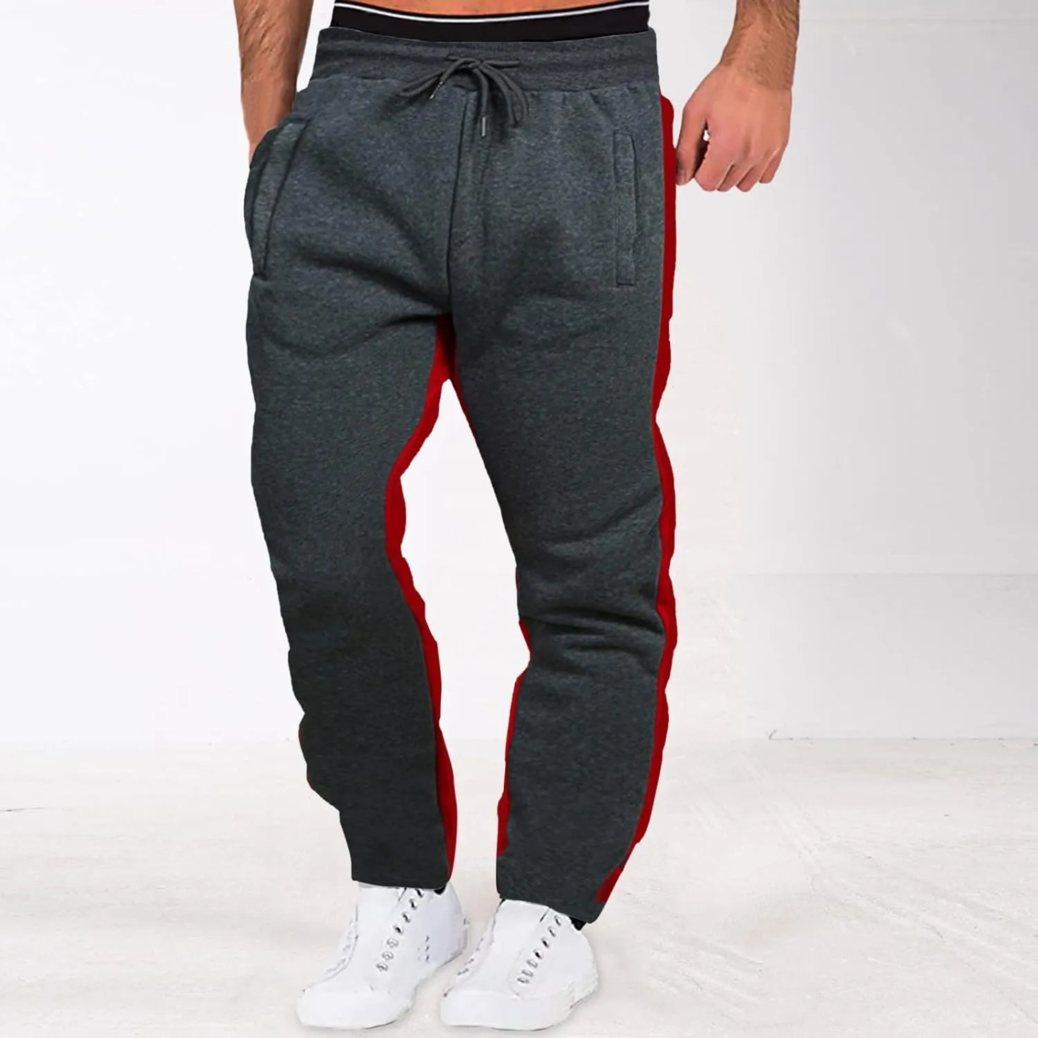 Vickyleb Cargo Pants for Men Baggy,Men's Joggers Sweatpants Gym Workout Pants Regular Stretch Slim Fit Pants