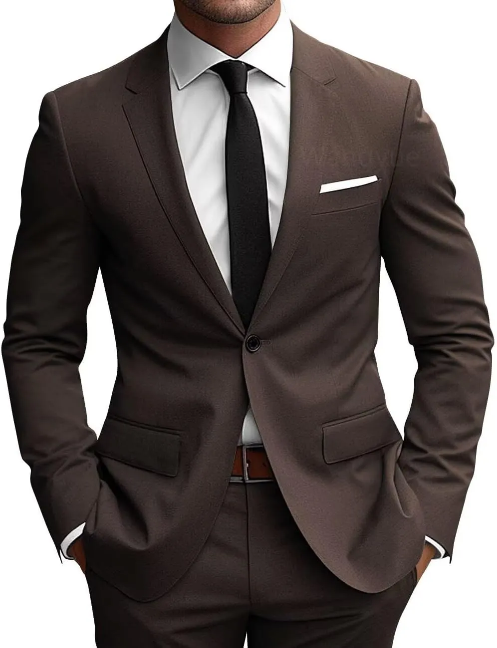Wangyue 2 Piece Suit Men Slim Fit Suits for Mens One Button Men Suit Slim Fit Wedding Groomsmen Prom Homecoming Suits