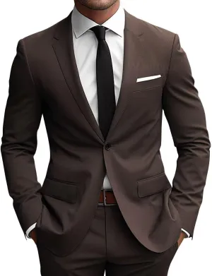 Wangyue 2 Piece Suit Men Slim Fit Suits for Mens One Button Men Suit Slim Fit Wedding Groomsmen Prom Homecoming Suits