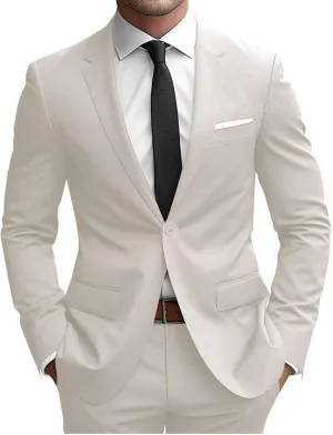 Wangyue 2 Piece Suit Men Slim Fit Suits for Mens One Button Men Suit Slim Fit Wedding Groomsmen Prom Homecoming Suits