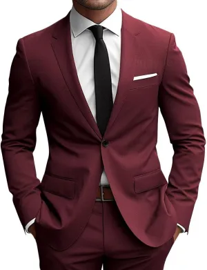 Wangyue 2 Piece Suit Men Slim Fit Suits for Mens One Button Men Suit Slim Fit Wedding Groomsmen Prom Homecoming Suits