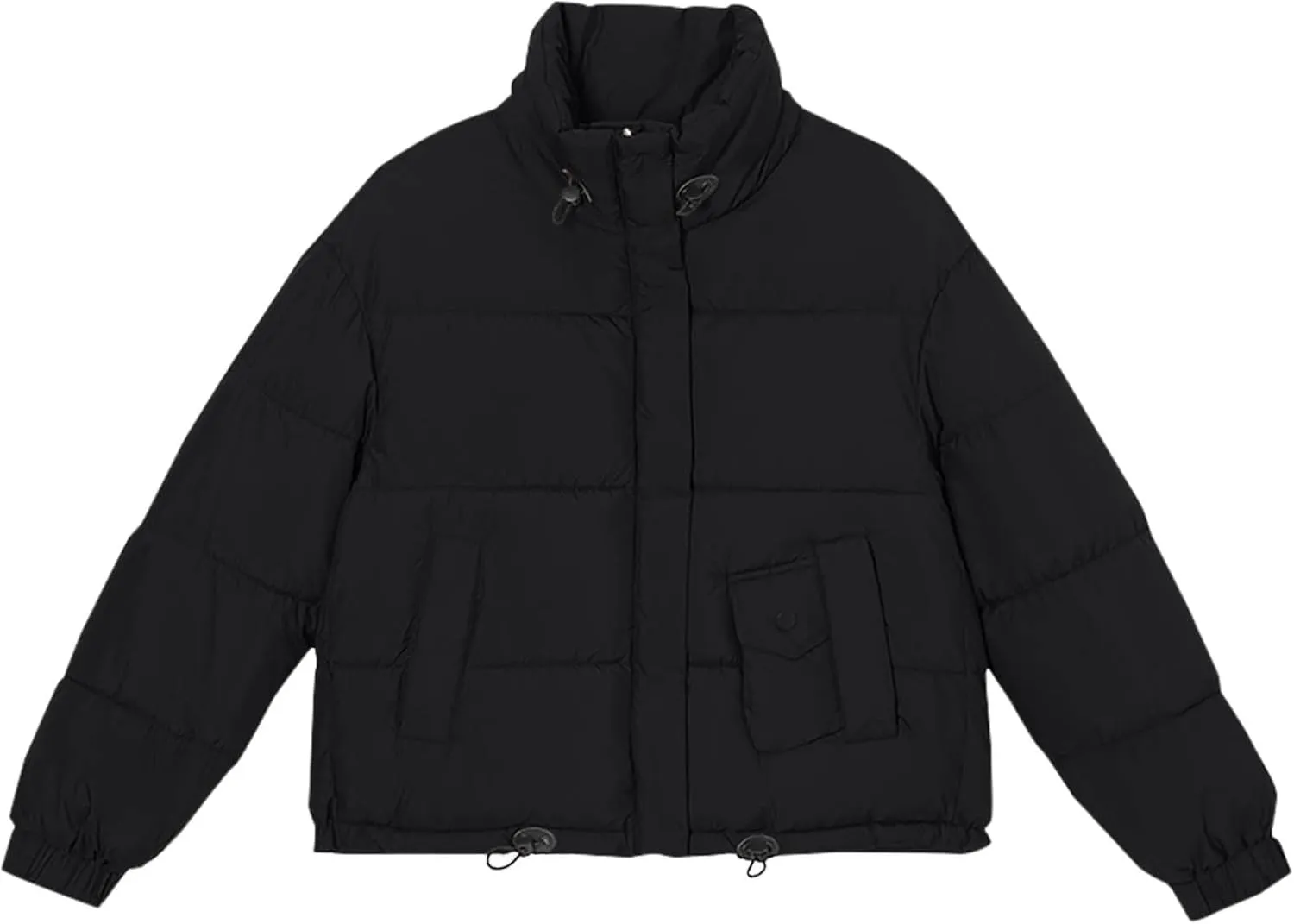 Winter Cropped Puffer Coat Women Stand Collar Slim Fit Thermal Short Overcoat 2024 Fashion Solid Color Warm Down Coat