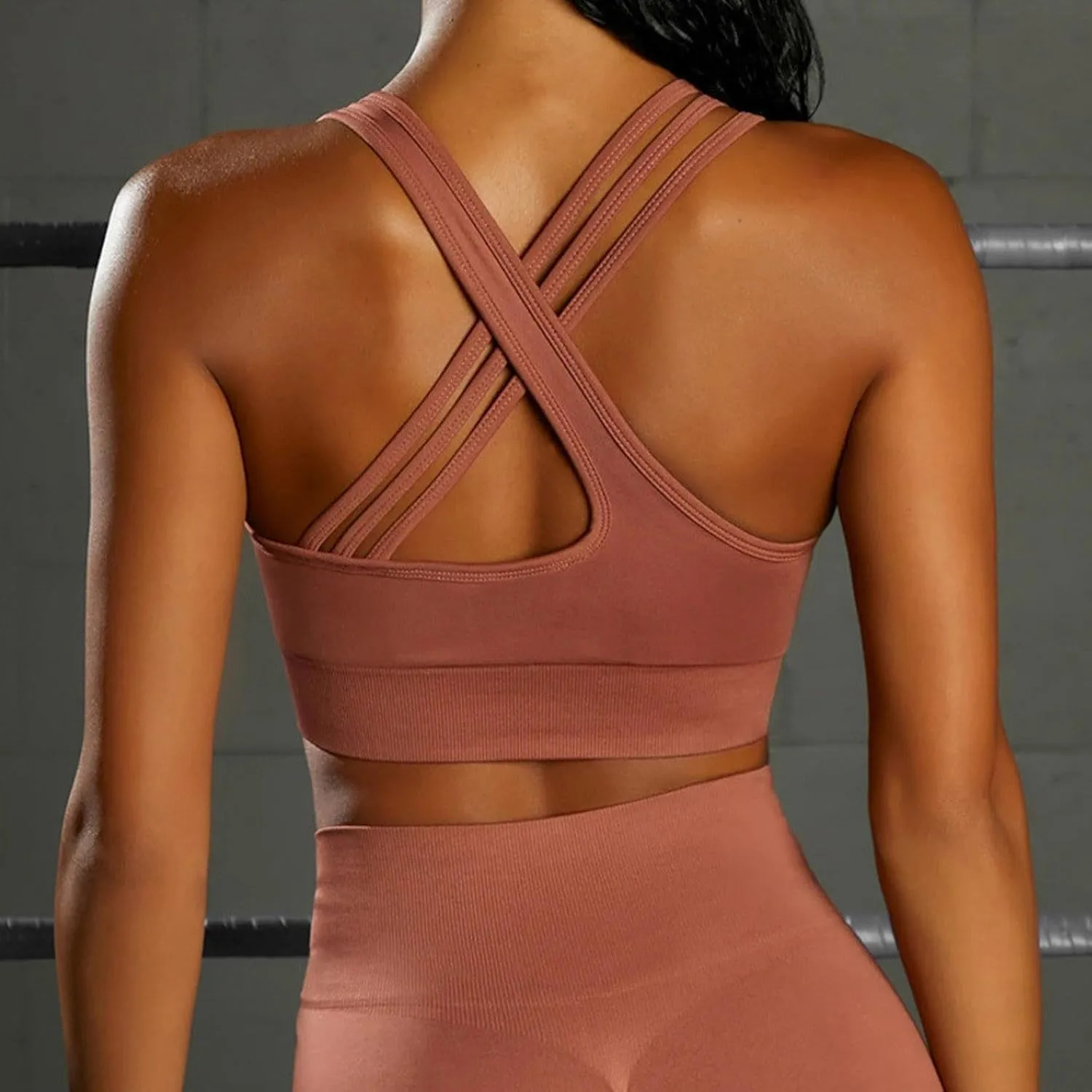 Women Sports Bra High Support Summer Padded Wirefree Bras Breathable Full Coverage Bra Work Out Yoga Underwear