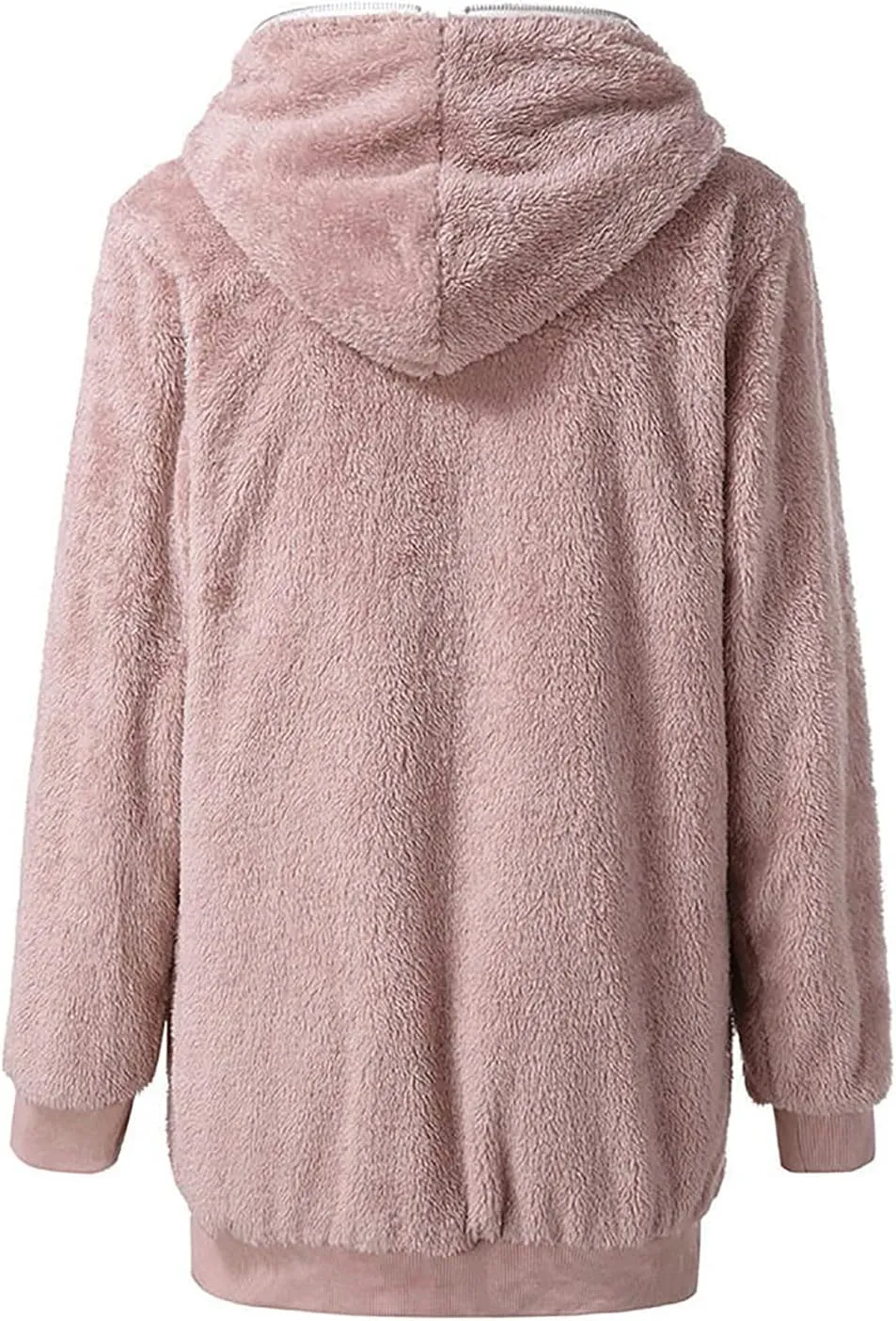 Women Teen Girls Plush Sherpa Jackets Zip Hoodie Quilted Lightweight Wool Blend Fleece Winter Trench Coats Outerwear