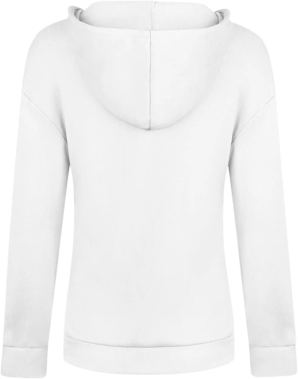 Women's Casual V-Neck Oversized Sweatshirt 2024 Fall Drawstring Loose Solid Long Sleeve Pullover with Pockets