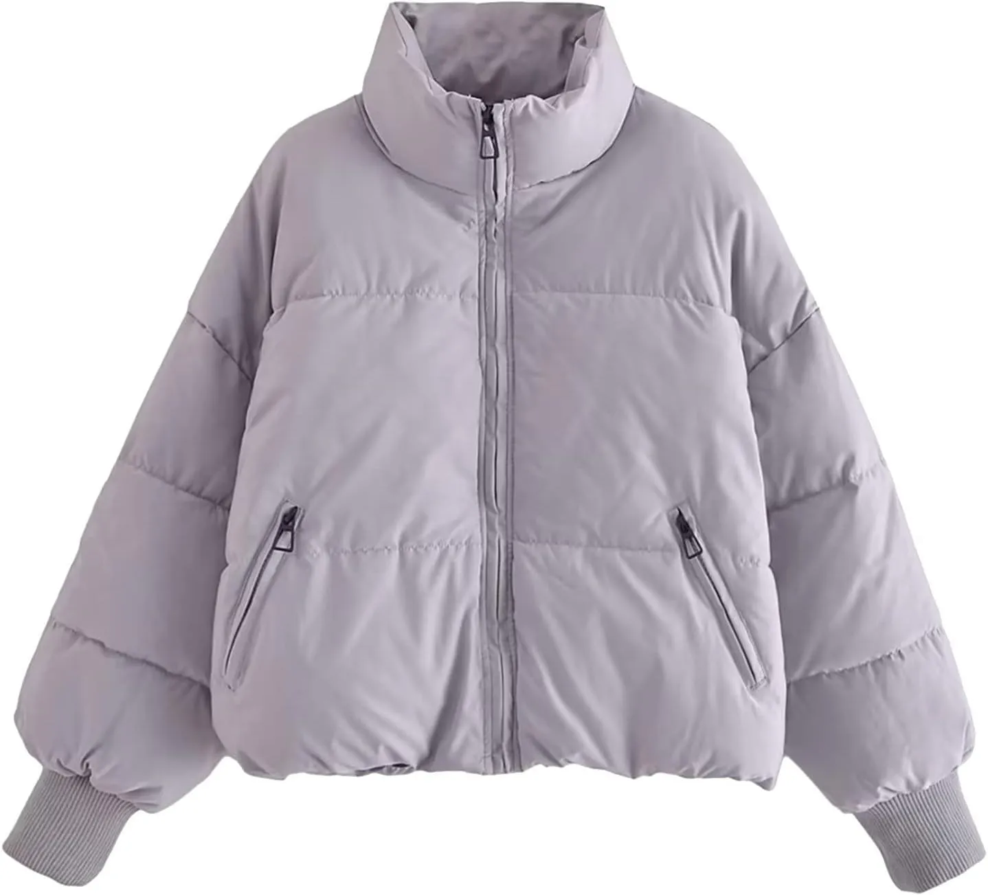 Womens Cropped Puffer Coat Lightweight Down Jacket Packable Parkas Jacket Short Zip Up Warm Hooded Quilted Coat