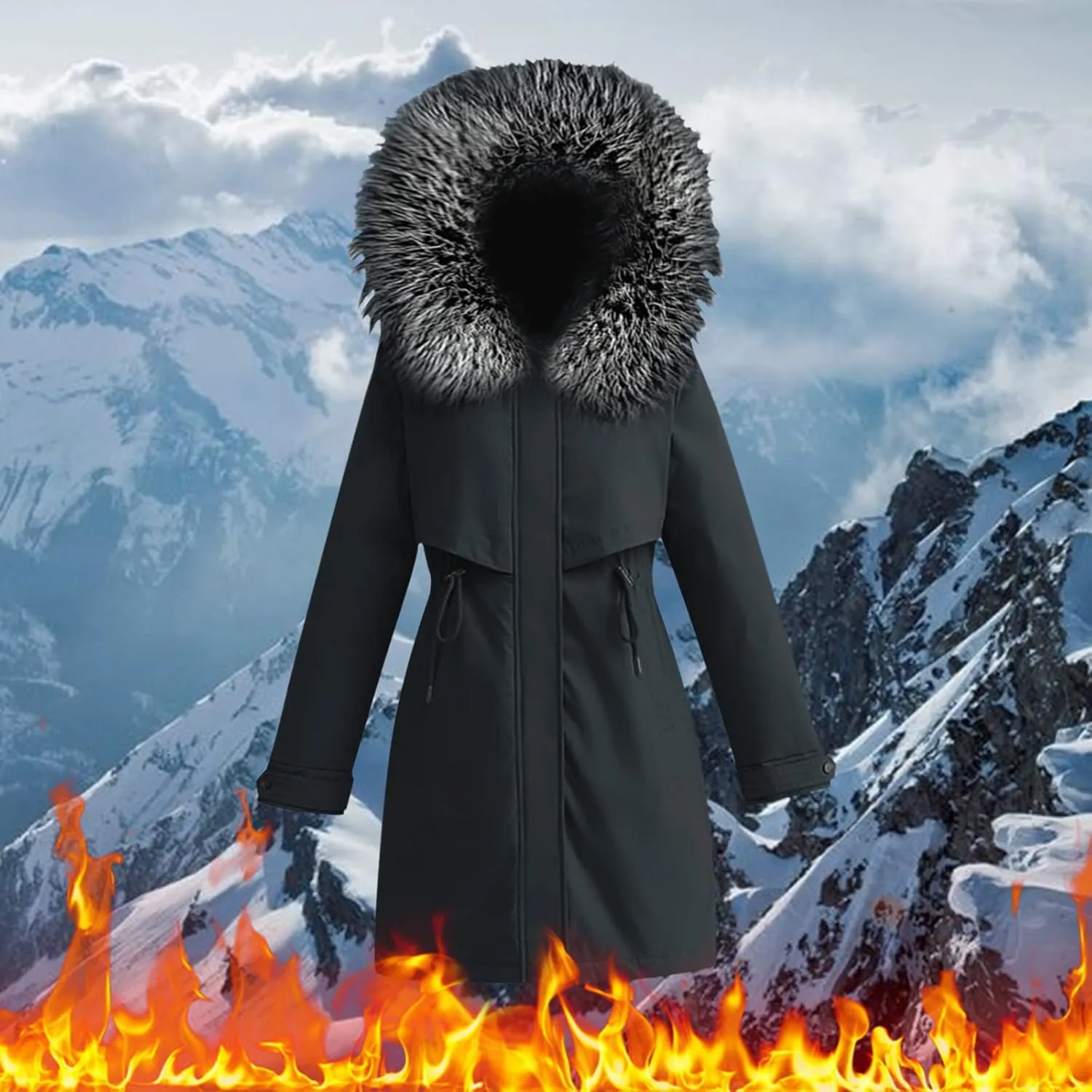 Womens Long Puffer Coat Packable Down Jacket Lightweight Parkas Jacket Maxi Zip Up Warm Hooded Quilted Coat