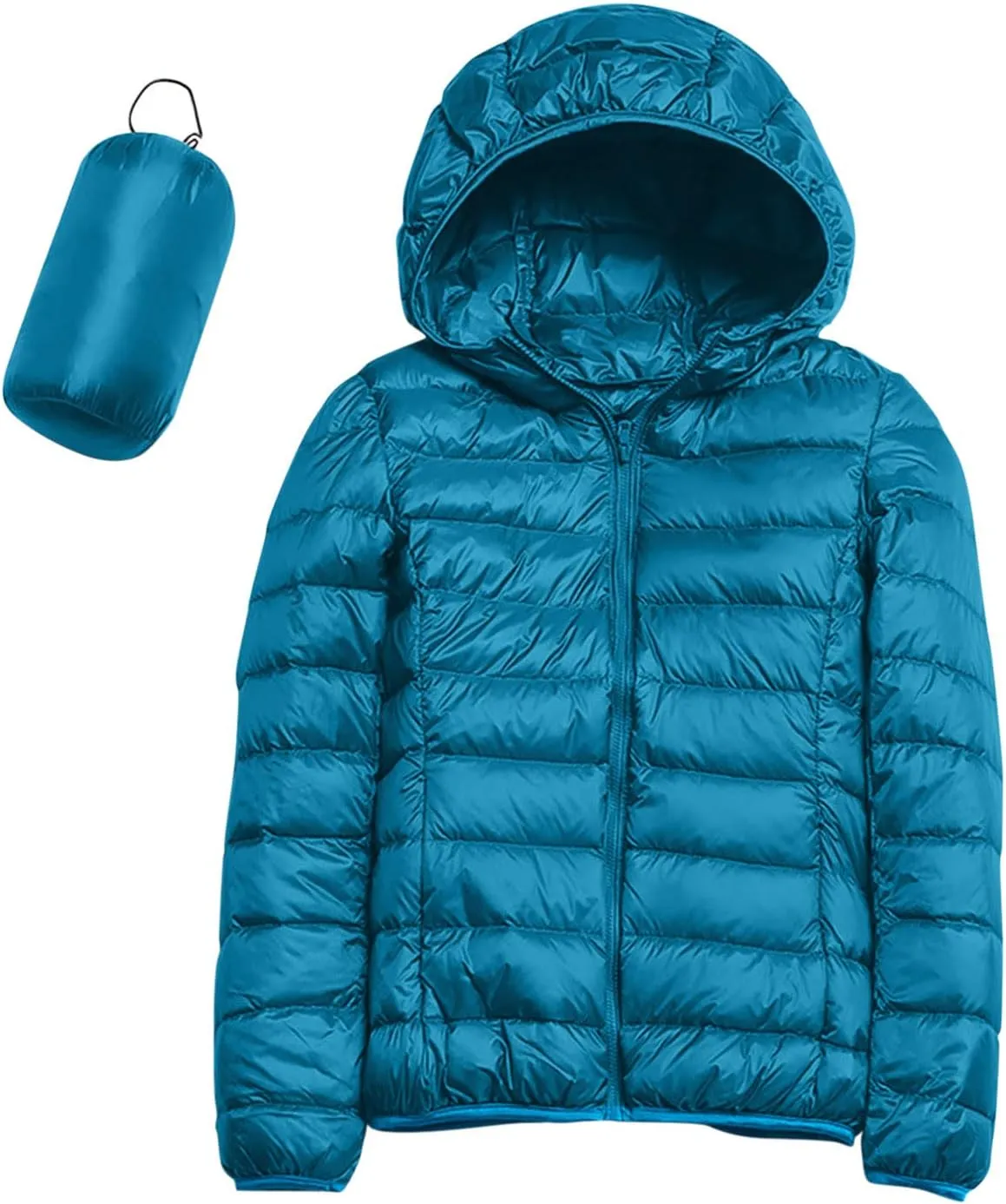 Women's Puffer Coats Lightweight Oversized Long Sleeve Jacket solid Warm Waterproof Packable Winter Coat with pocket