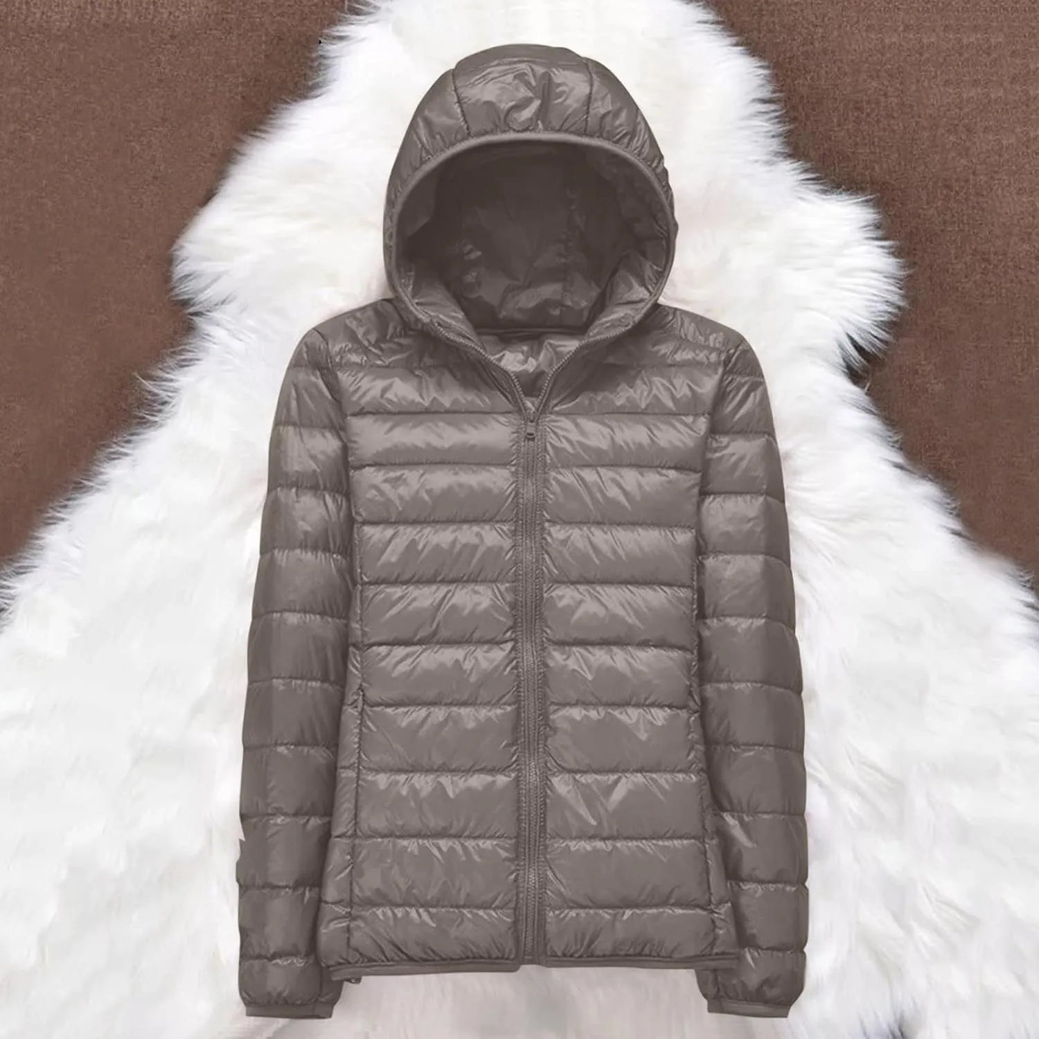 Women's Puffer Coats Lightweight Oversized Long Sleeve Jacket solid Warm Waterproof Packable Winter Coat with pocket