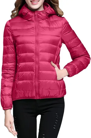 Women's Puffer Coats Lightweight Oversized Long Sleeve Jacket solid Warm Waterproof Packable Winter Coat with pocket