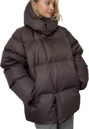 Womens Quilted Puffer Coat Winter Oversized Padded Down Jacket Stand Collar Warm Heavyweight Outerwear with Pockets