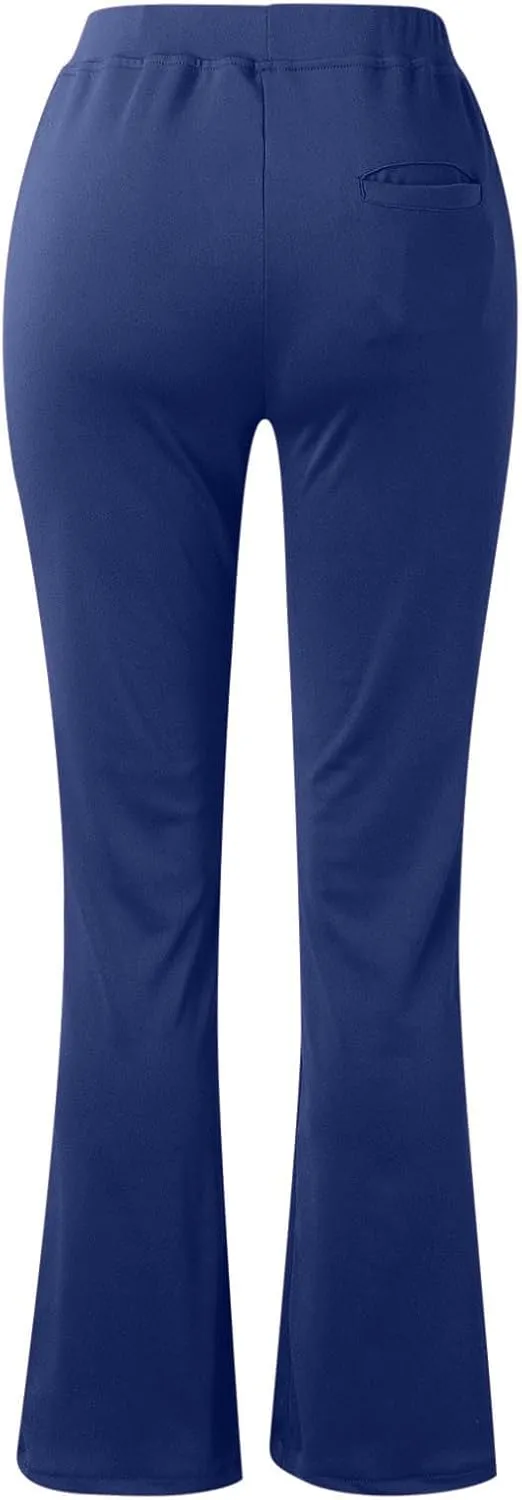Women's Straight Leg Pants Stretch Trousers High Waisted Work Pants with Pockets Office Casual Slacks Dress Pants