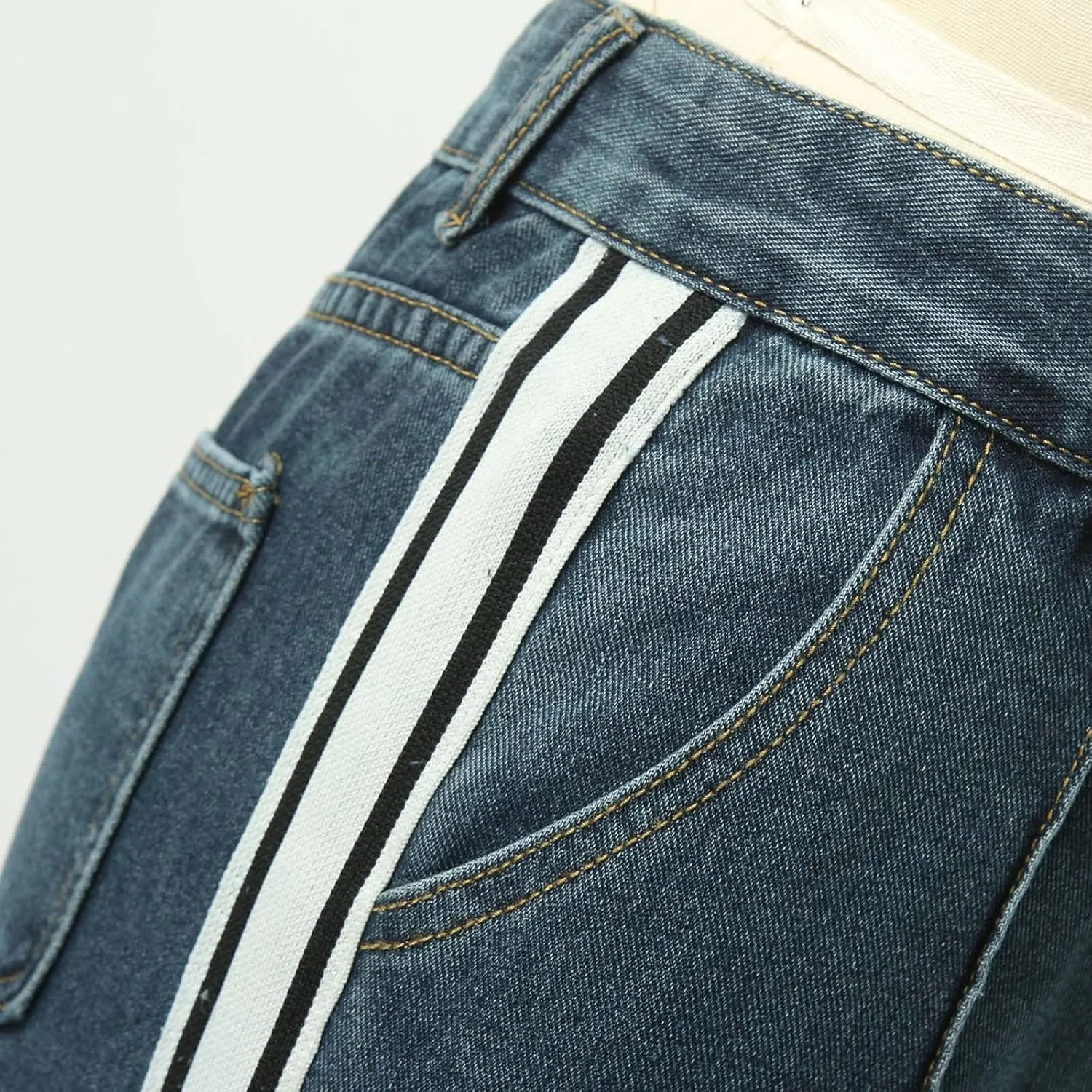 Women's Wide Leg Jeans Casual High Waisted Trendy Straight Leg Stretch Cropped Trousers Y2k Denim Pants with Pockets