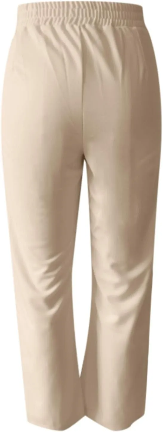 Womens Wide Straight Leg Pants Stretch Loose Comfy Trousers Running Hiking Casual Workout Bell Bottom Leggings with Pockets