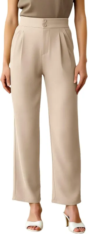 Womens Wide Straight Leg Pants Stretch Loose Comfy Trousers Running Hiking Casual Workout Bell Bottom Leggings with Pockets