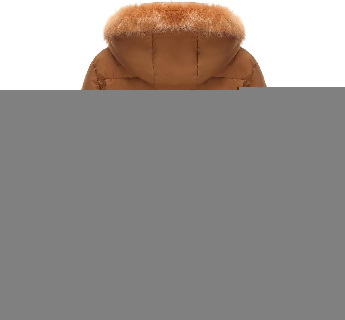 Women's Winter Hooded Cropped Coat Waterproof Down Jacket Warm Thicken Puffer Outwear with Removable Faux Fur Hood
